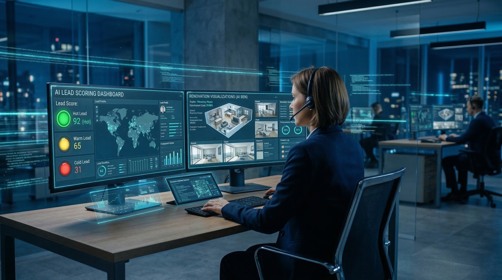 Immobilienmakler mit KI-Lead-Scoring Dashboard